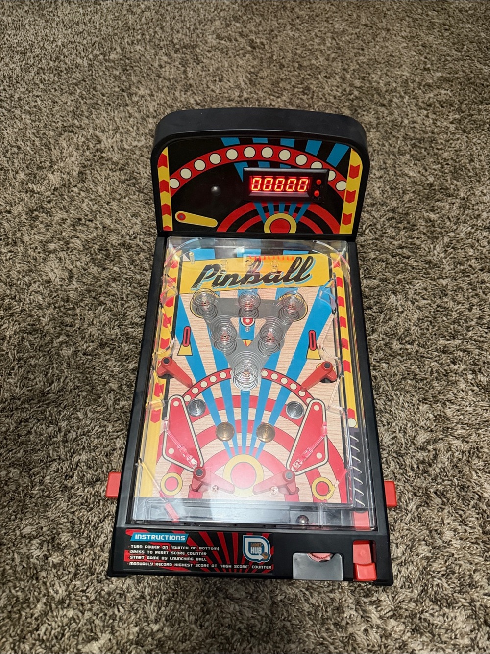 Classic Red and Blue Pinball Game - Unbranded